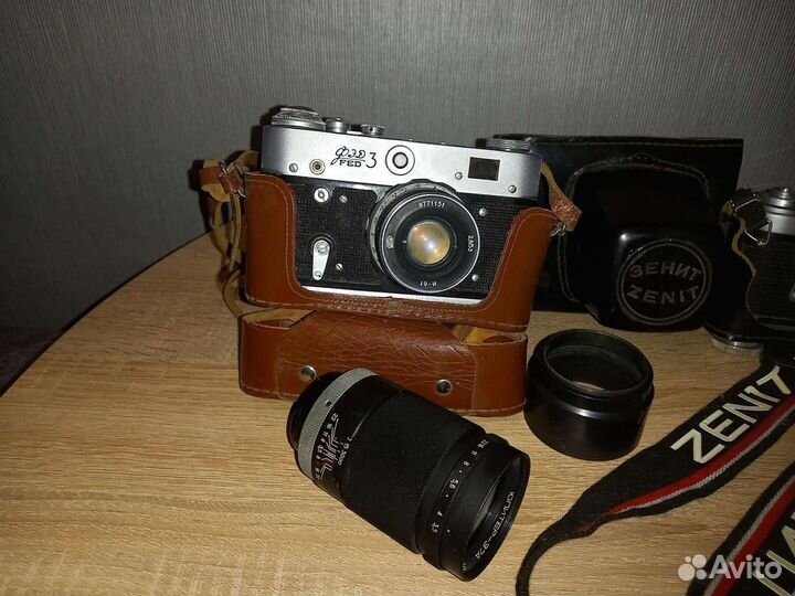 Плёночный фотоаппарат Зенит 3м и фэд 3