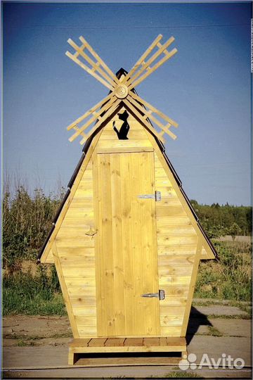 Дачный туалет деревянный прямоугольник JDX