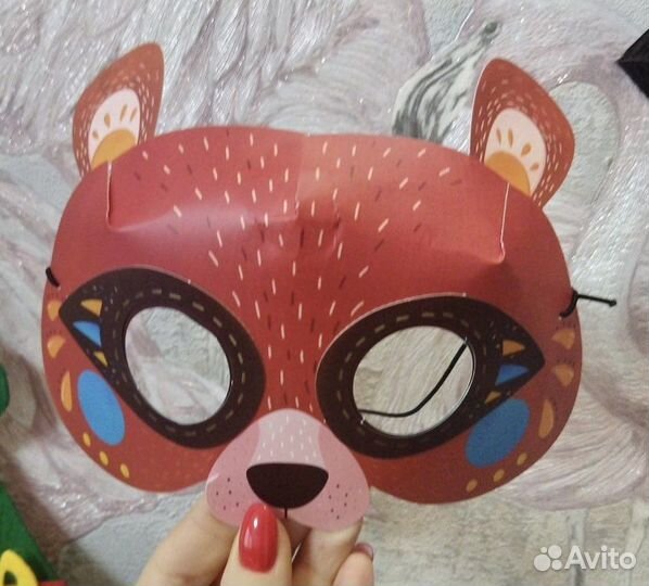 Бумажная маска карнавальная маска животных