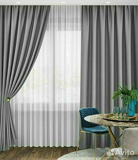 Шторы и тюль разные
