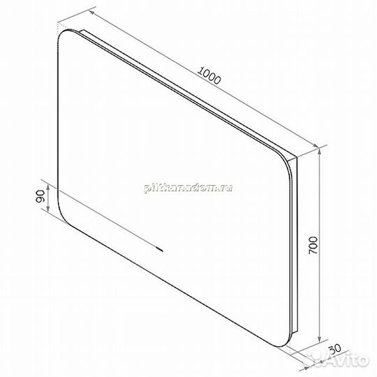 Зеркало Континент Burzhe LED 1000х700 с подсветкой с бесконтактным выключателем злп398