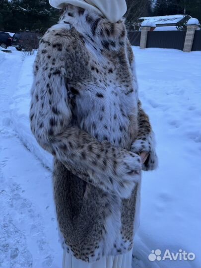 Шуба из натурального меха рыси