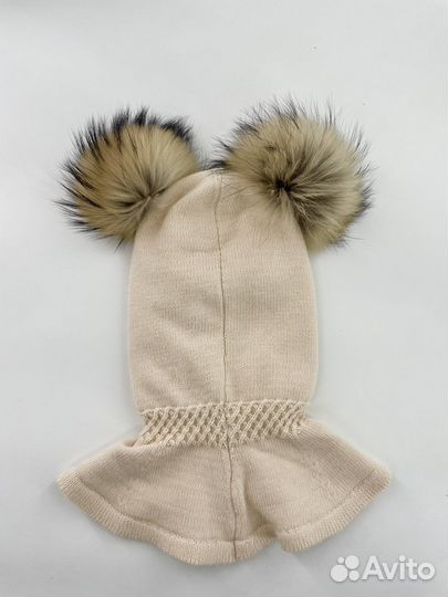 Шапка шлем бежевый монклер