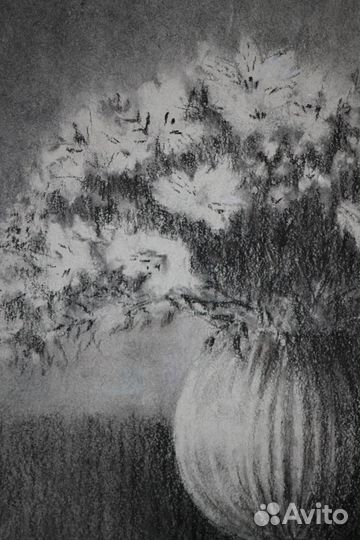 Букет альстромерий Картина с цветами углем