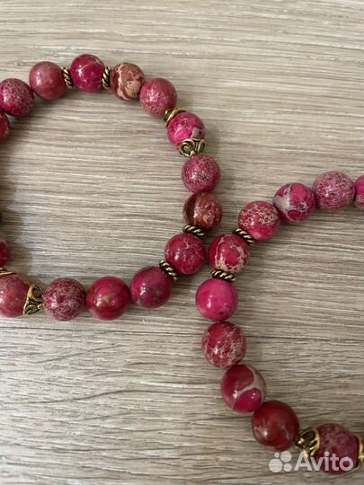 Набор браслетов из натурального камня варисцита