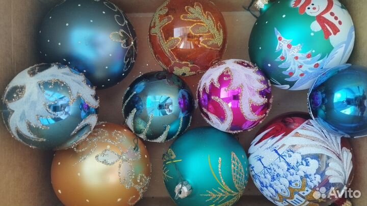 Набор 10 больших стеклянных шаров