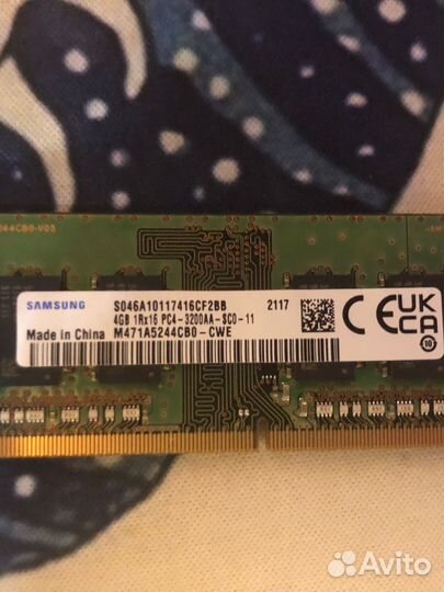 Оперативная память для ноутбука ddr4 4Гб 3200мгц