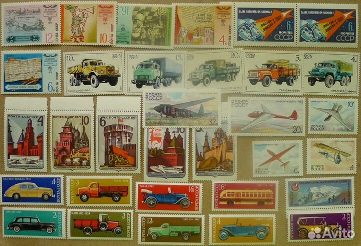 Марки СССР флора фауна техника космос