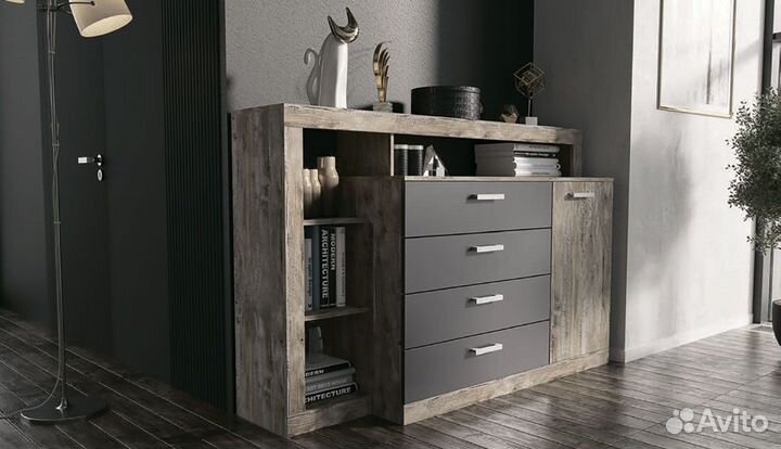 Ангара Комод (2упк) (Графит, дуб юкон)