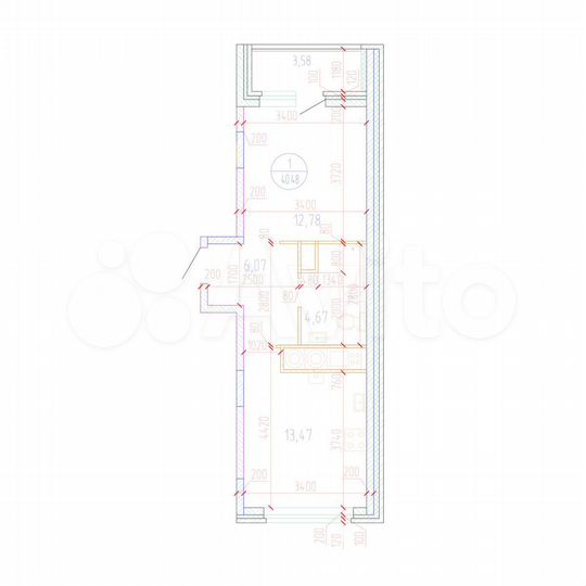 1-к. квартира, 40,5 м², 16/17 эт.