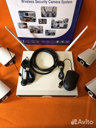 Видеонаблюдение Wi-Fi ресивер и 4 IP камеры
