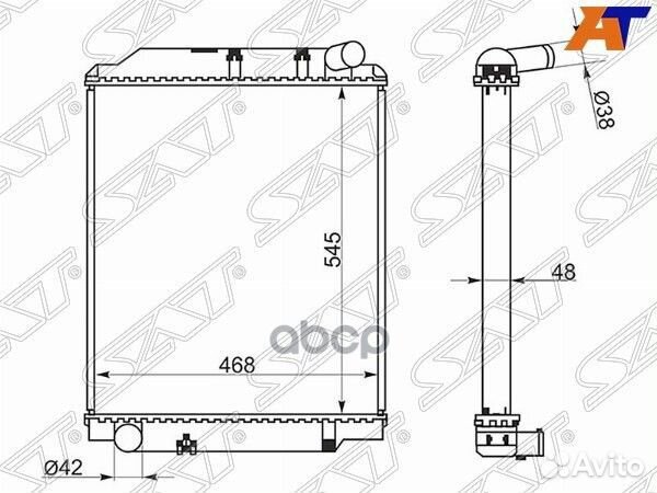 Радиатор Hino 300 11- / Toyota Dyna 99-11