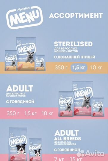 AlphaPet сухой корм для кошек, с дом/птицей, 1,5кг