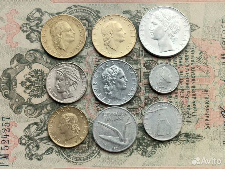Монеты Италии 9 шт