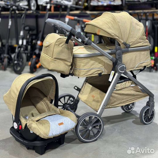 Коляска 3 в 1.люкс мом v8