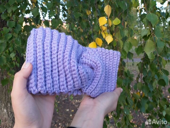 Повязка на голову вязаная