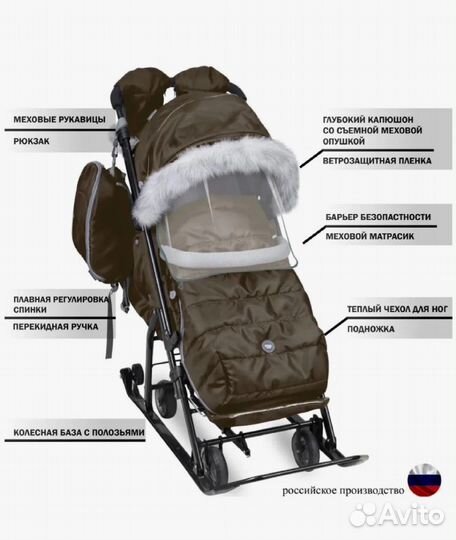 Детские санки коляска ника