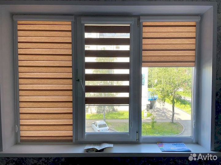 Жалюзи рулонные шторы день ночь