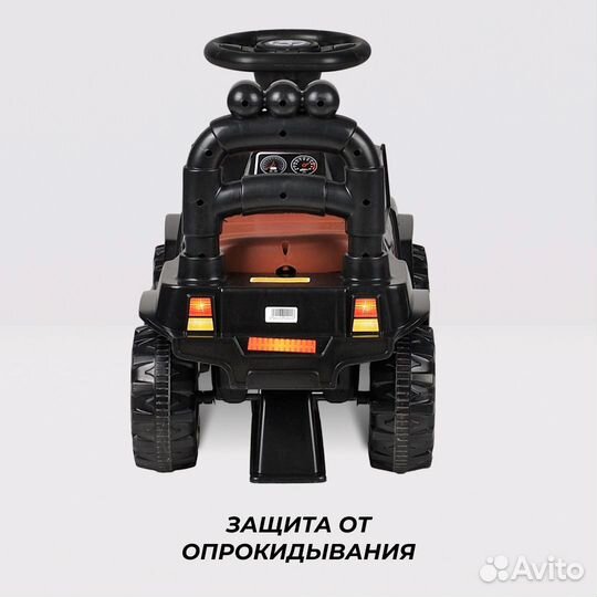 Машинка каталка толокар с ручкой светомузыка