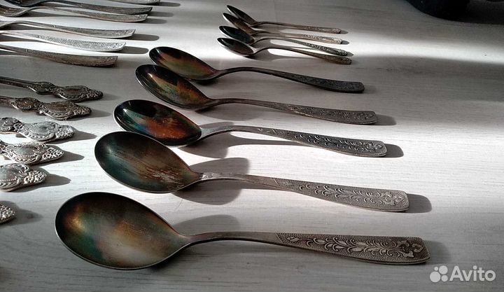 Ложки и вилки СССР Хмель нержавейка мельхиор