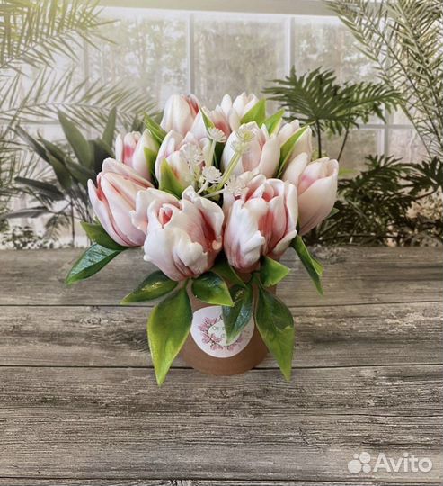 Букет тюльпанов из мыла (11 тюльпанов)