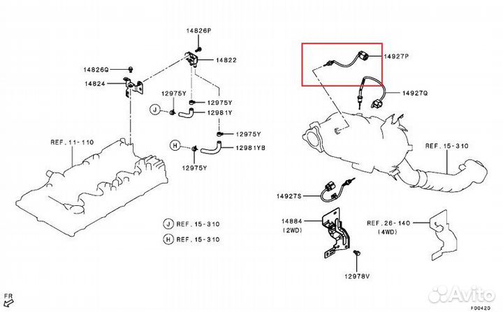 Датчик температуры сажевого фильтра Mitsubishi
