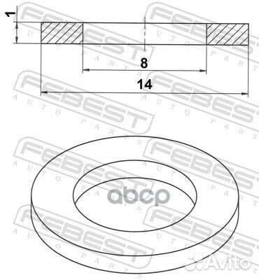 Кольцо уплотнительное 8X14X1 88430081410C Febest