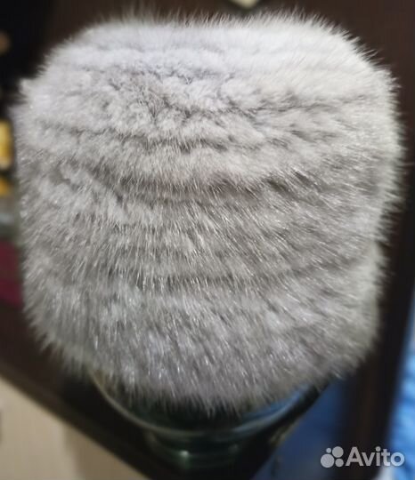 Шапка норковая вязаная
