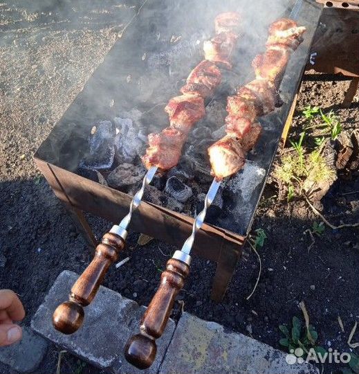 Шампура с деревянной ручкой