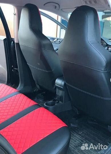 Чехлы экокожа Ромб на Skoda Rapid Sport Автопилот