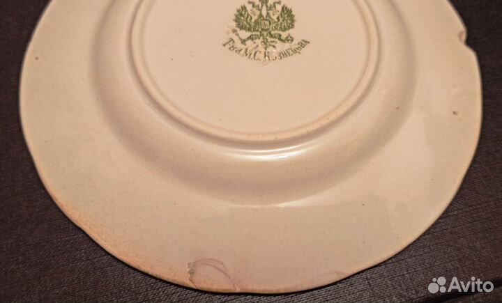 Старинная тарелка Т-во Кузнецова Царская Россия