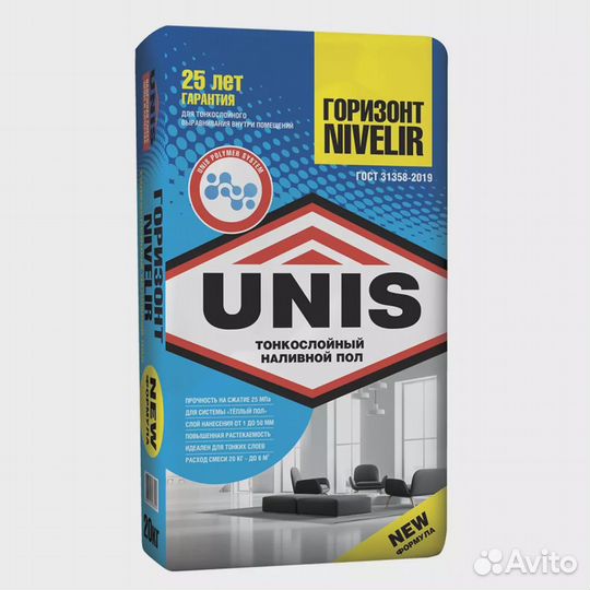 Пол Unis «Горизонт Nivelir» финишный, наливной, 20