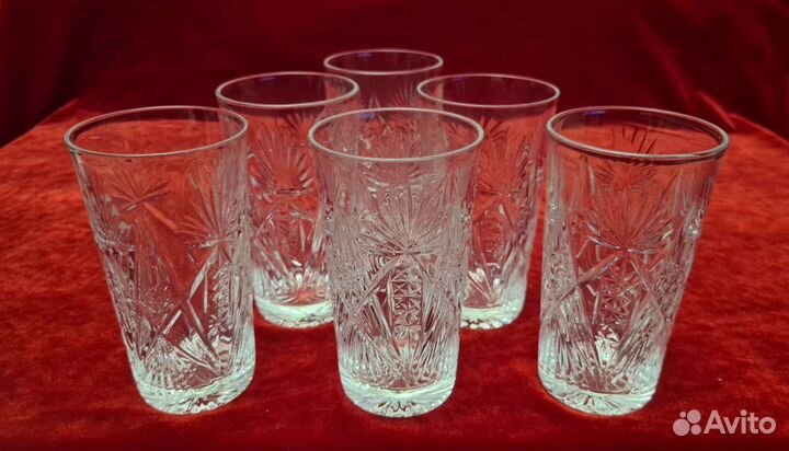 Набор хрусталь стаканы рисунок Мальцов-й СССР