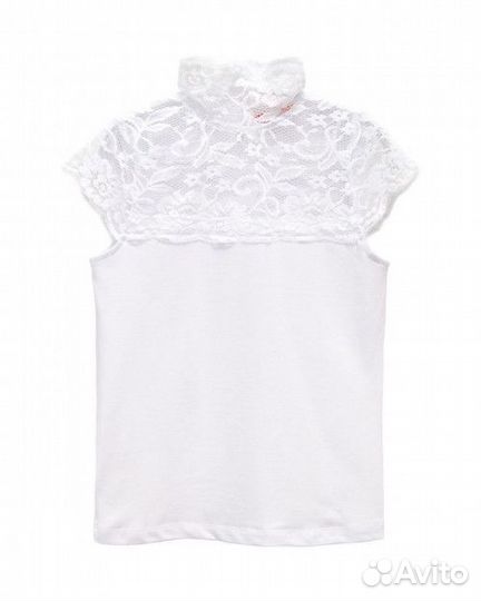 Белая блузка для девочки Размер 164-80: длина:61 с