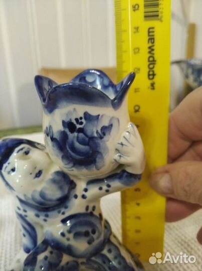 Гжель советская, ретро. Фигурки коллекционные