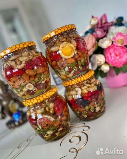 Микс ореховый с настоящим мёдом