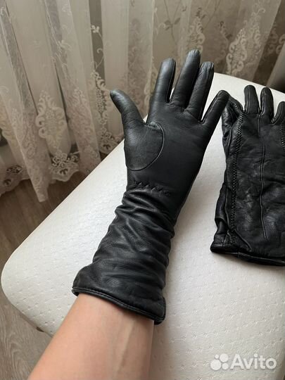 Перчатки женские кожаные размер 7