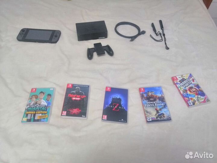 Nintendo switch без коробки + 5 игр