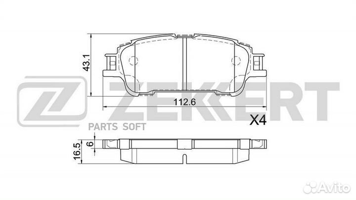 Zekkert BS-1059 Колодки торм. диск. задн. Toyota Noah (R80) 14- Voxy (R80) 14- Esquire (R85) 14