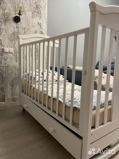 Детская кроватка с матрасом+подушка