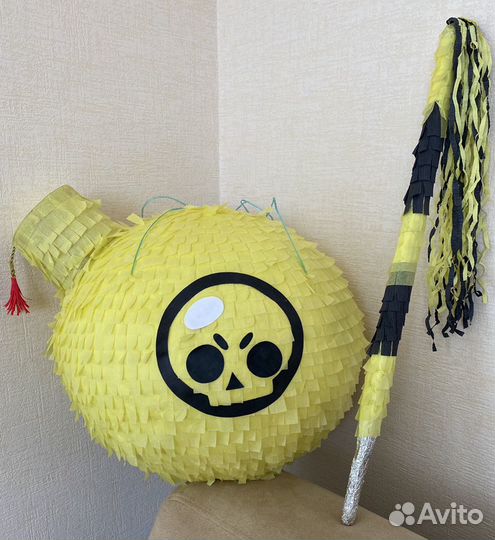 Пиньята бомба Бравл Старс + палка для разбивания