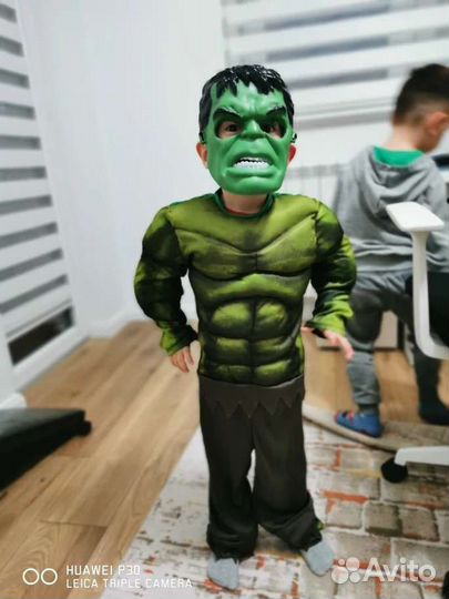 Детский костюм Халка, Супергерой, с мускулами