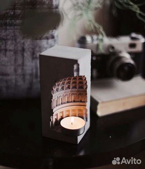 Подсвечник из бетона 