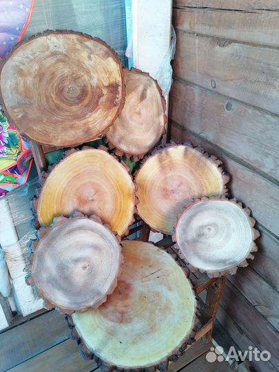 Спилы деревяные