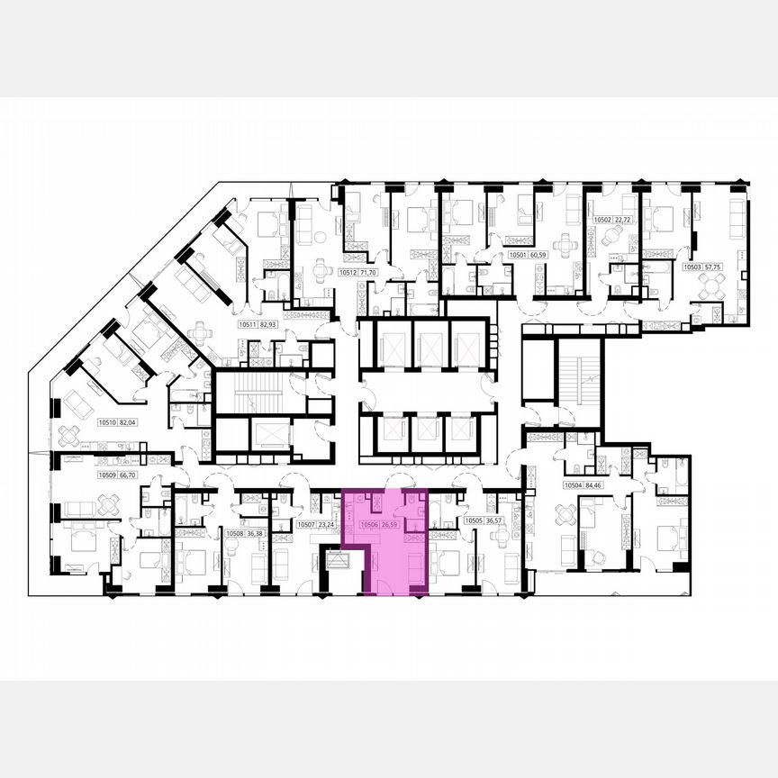 Квартира-студия, 26,7 м², 6/55 эт.