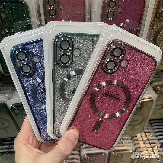 Чехол на iPhone MagSafe Glitter цветные