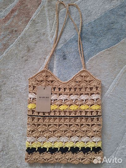 Сумочка-шоппер из рафии