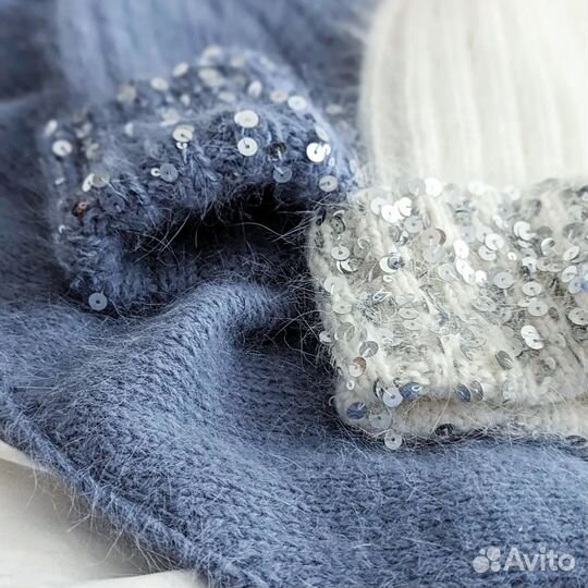 Бини бактус шарф шапка пух норки