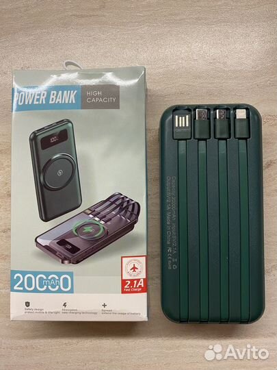 Power bank 20000mAh с беспроводной зарядкой(новый)