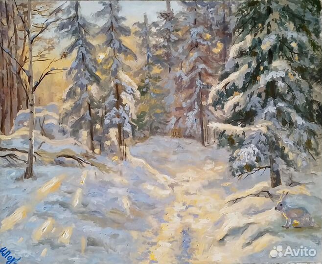 Картина Лесной Пейзаж - русская зима